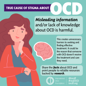 Misleading information about OCD can be harmful - social media graphic