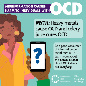 Myth: Heavy metals cause OCD and celery juice OCD - social media graphic